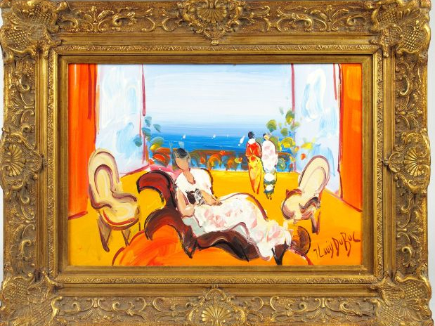 Jean-Louis DUBUC "Repos". Huile sur toile, signée en bas à droite. 38 