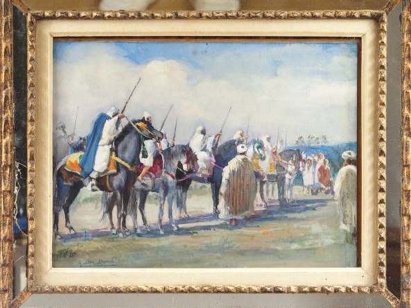 Gaston DURET. "Fantasia". Aquarelle gouachée signée en bas à gauche. 2