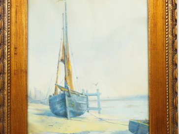 VANDENBROUCK "Marée basse". Aquarelle, signée en bas à droite et datée