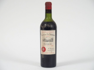 Vente aux enchères 1 BOUTEILLE CHÂTEAU LE TREHON MEDOC - 1947 - MEP