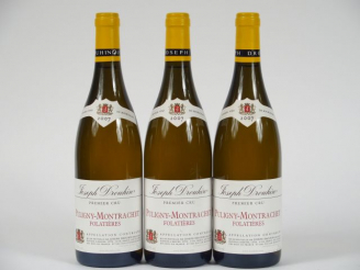 Vente aux enchères 3 BOUTEILLES PULIGNY MONTRACHET 1er CRU 'LES FOLATIERES' J. DROUHIN - 