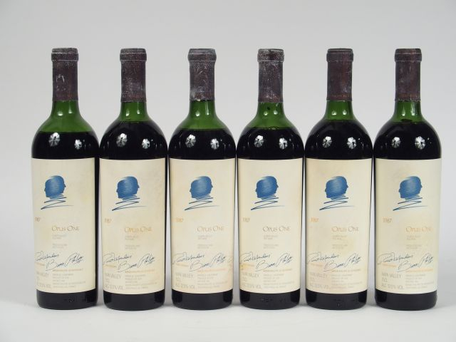 6 BOUTEILLES OPUS ONE NAPA VALLEY - 1987 - CBO - 4 CAPS AB/CAPS CORROD
