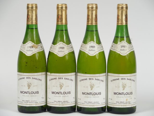 4 BOUTEILLES MONTLOUIS DOMAINE DES SABLONS MOELLEUX - 1989 - 1 EA/1 à 