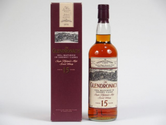 Vente aux enchères 1 BOUTEILLE GLENDRONACH OB 		70cl 	40% 			- 15ans 		- 100% matured in 