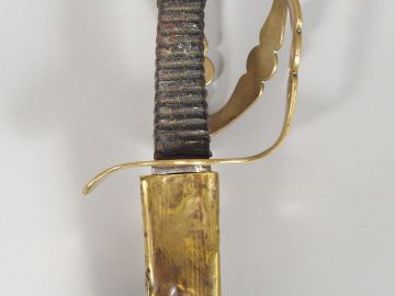 Sabre de chasseur à cheval au modèle de 1790. Monture en bronze coulé,