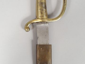 Sabre briquet modèle AN XI, fusée en bronze coulé à 28 torons, quillon