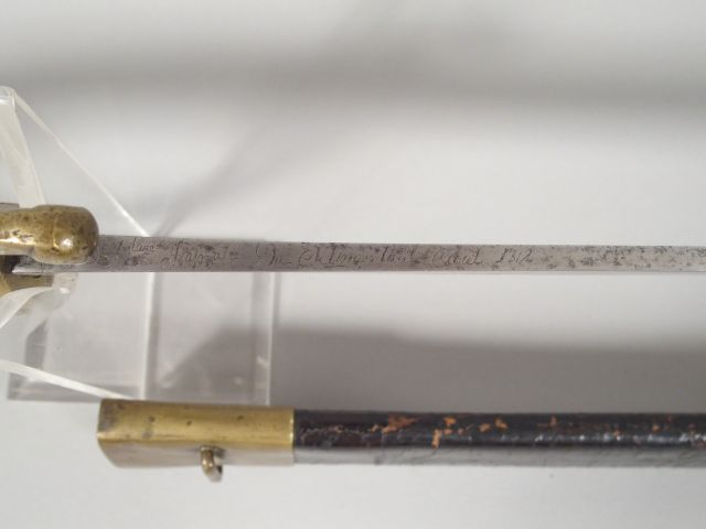 Sabre briquet modèle AN XI, fusée en bronze coulé à 28 torons, quillon