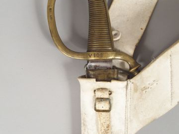 Sabre briquet modèle AN IX, fusée en bronze coulé à 36 torons, quillon