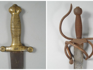 Vente aux enchères Lot composé d’un glaive français 1833 sans fourreau et d’une réplique 