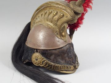 Casque de cuirassier Français troupe modèle 1858. Bombe en tôle de fer