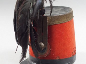 Vente aux enchères Shako d’officier de Hussard modèle 1845. Fut tronconique habillé de dr