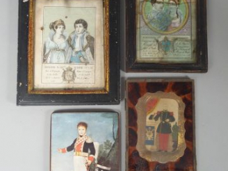 Vente aux enchères Deux différents encadrements 'portrait de militaire' , deux gravures '
