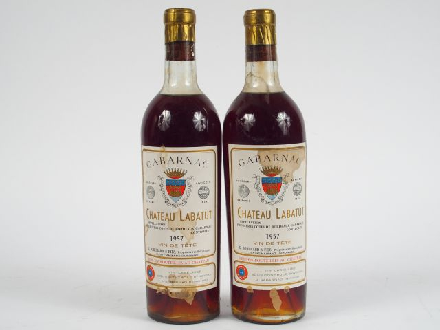 2 BOUTEILLES CHÂTEAU LABATUT LIQUOREUX VIN DE TÊTE G. BOUCHARD - 1957 