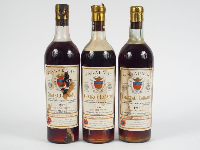 3 BOUTEILLES CHÂTEAU LABATUT LIQUOREUX VIN DE TÊTE G. BOUCHARD - 1957 