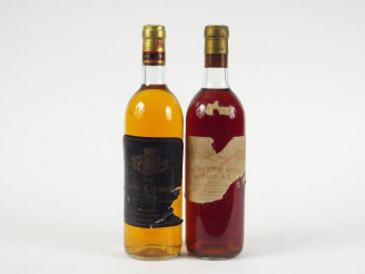 Vente aux enchères 2 BOUTELLES : 1 CHÂTEAU DAUPHINE RONDILLON LOUPIAC 1964 LB/EA - 1 CHÂT