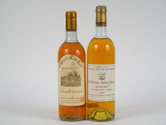 Vente aux enchères 2 BOUTEILLES SAUTERNES : 1 LA CHAPELLE SAINT AUBIN LB - 1 CHÂTEAU SAIN