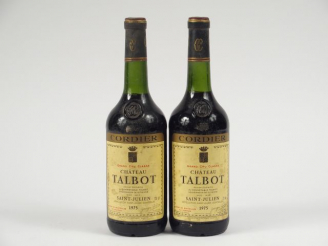 Vente aux enchères 2 BOUTEILLES CHÂTEAU TALBOT GCC ST JULIEN - 1975 - 4/4,5 CM