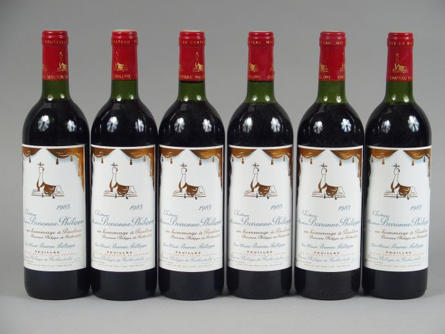 6 BOUTEILLES CHÂTEAU MOUTON BARONNE PHILIPPE GCC PAUILLAC - 1983 - CBO