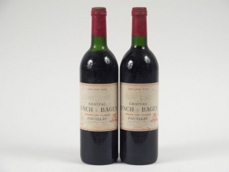 Vente aux enchères 2 BOUTEILLES CHÂTEAU LYNCH BAGES GCC PAUILLAC - 1986 - 1 BG+/1 HEP+/EL