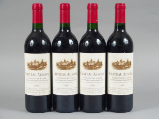 Vente aux enchères 4 BOUTEILLES CHÂTEAU AUSONE 1er GCC ST EMILION - 1989
