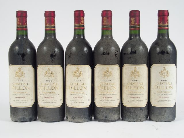 6 BOUTEILLES CHÂTEAU DILLON CB HAUT MEDOC - 1990 - BS