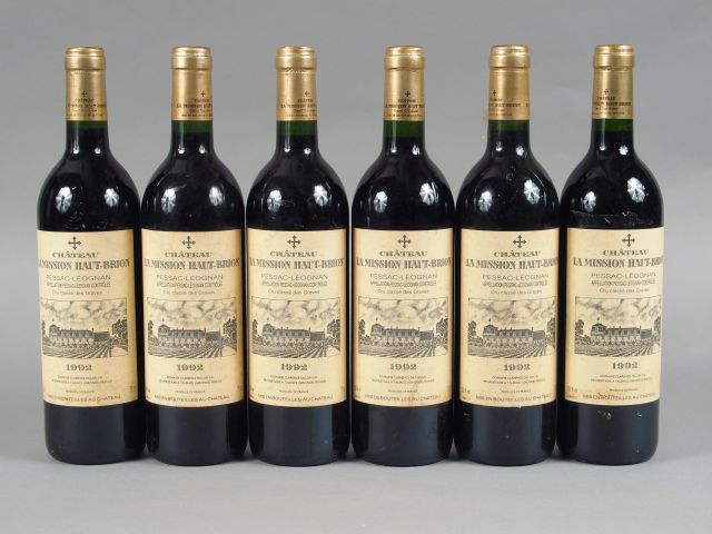 6 BOUTEILLES CHÂTEAU LA MISSION HAUT BRION CC GRAVES - 1992 - ETLF