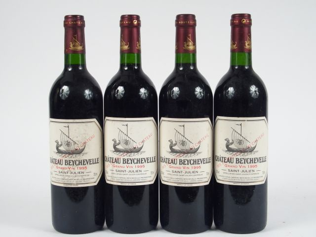 4 BOUTEILLES CHÂTEAU BEYCHEVELLE GCC ST JULIEN - 1995 - 1 BG