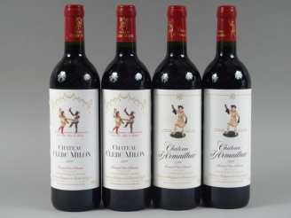 Vente aux enchères 4 BOUTEILLES : 2 CHÂTEAU CLERC MILON GCC PAUILLAC 1996 - 2 CHÂTEAU D'A