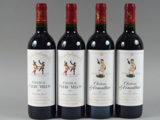 Vente aux enchères 4 BOUTEILLES : 2 CHÂTEAU CLERC MILON GCC PAUILLAC 1997 - 2 CHÂTEAU D'A