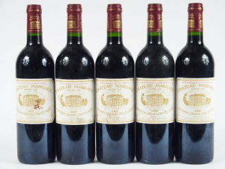 Vente aux enchères 5 BOUTEILLES CHÂTEAU MARGAUX 1er GCC MARGAUX - 1997 -1 ET et TH/3 ETH/
