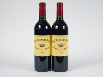 Vente aux enchères 2 BOUTEILLES CLOS DU MARQUIS ST JULIEN - 2003