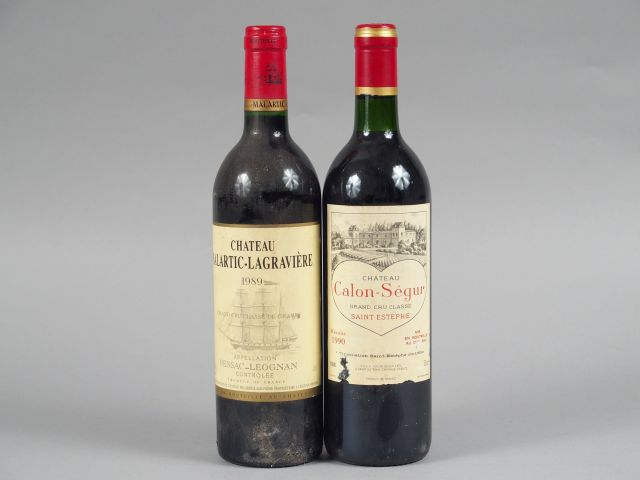 2 BOUTEILLES : 1 CHÂTEAU MALARTIC LAGRAVIERE CC GRAVES 1989 - 1 CHÂTEA