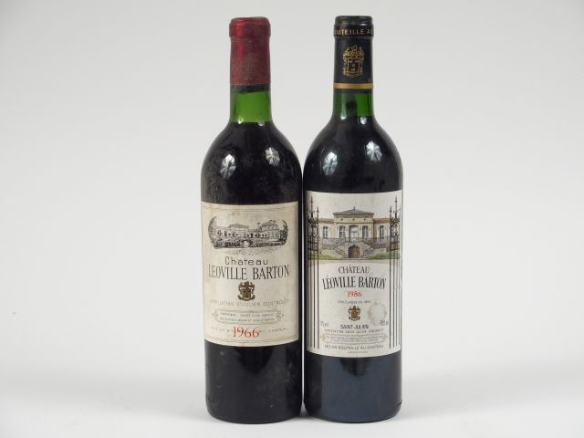 2 BOUTEILLES CHÂTEAU LEOVILLE BARTON GCC ST JULIEN : 1 de 1966 BG - 1 