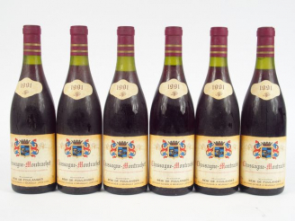 Vente aux enchères 6 BOUTEILLES CHASSAGNE MONTRACHET R. DE FOULANGES - 1991