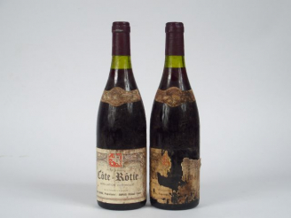 Vente aux enchères 2 BOUTEILLES CÔTE ROTIE P. BARGE - 1987 - BS/1 ETA
