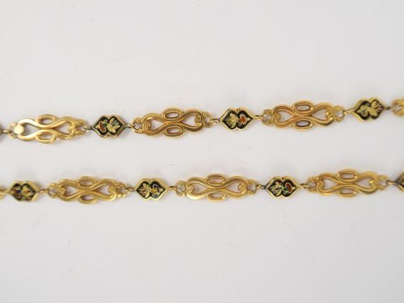 Chaine Napoléon III, or et émail. 27 g.