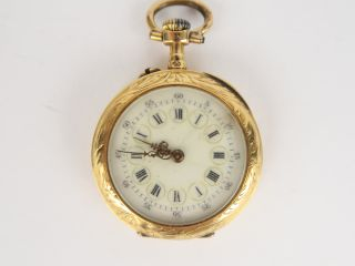 Vente aux enchères Montre de col en or. 18 g tel