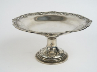 Vente aux enchères Compotier de style Louis XV en argent, poinçon Minerve à décor de roca