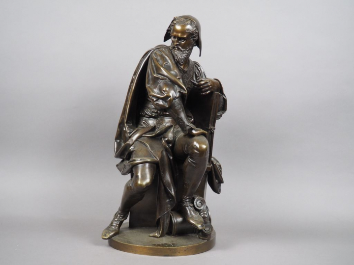 A. CARRIER BELLEUSE. "Antonio Corregio Allegri". Sculpture en bronze à