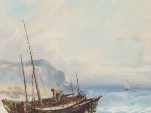 Paul PASCAL "Marines". Paire de gouaches. Signées en bas à gauche et d