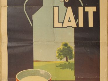 Trois différentes affiches publicitaires "Sanders", "Lait source de vi