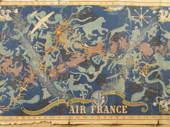 Quatre affiches anciennes Air France (accidents).