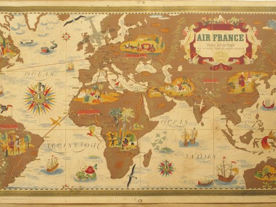 Quatre affiches anciennes Air France (accidents).