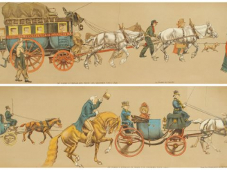 Vente aux enchères Série de 8 chromos "De Paris à Versailles pour les grandes eaux" (quel