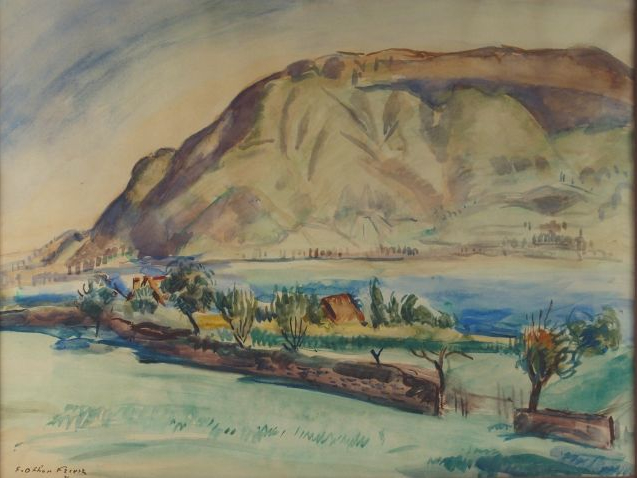 Emile Othon FRIESZ "Paysage". Aquarelle. Signée en bas à gauche et dat