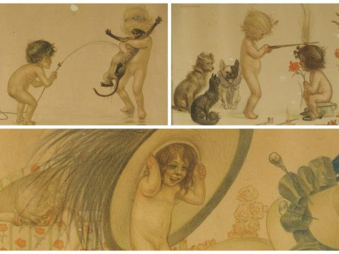 Georges REDON (d'après) "Coiffure","Hydrothérapie" et "Fleurs et plume