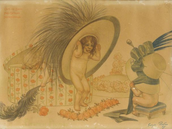 Georges REDON (d'après) "Coiffure","Hydrothérapie" et "Fleurs et plume