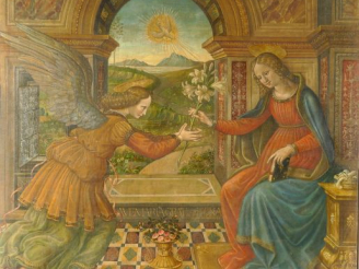 Vente aux enchères Ecole FLORENTINE vers 1900, suiveur de Lorenzo di CREDI L'Annonciation