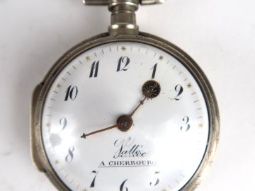 Montre de gousset en argent début XIXe signée Vallée à Cherbourg. Poid