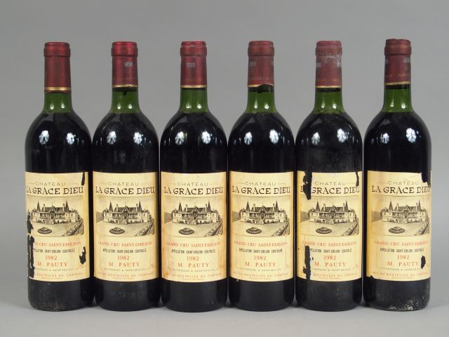6 BOUTEILLES LA GRACE DIEU GC ST EMILION - 1982 - LB/3 EA/EF